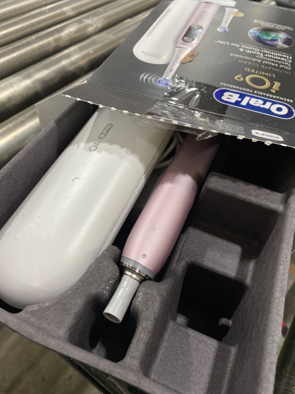 Photo 1 of Oral-B Rechargeable Electric Toothbrush, iO9 Limited Ultimate Clean, 7 Cleaning Modes, Interactive Display, iSense Charger, Charging Travel Case, Visible Pressure Sensor, 3 Brush Heads, Rose Quartz