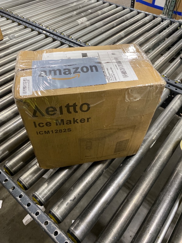 Photo 1 of Aeitto Ice Maker Countertop 26lbs/24H, Ice Machine 8 Ice Cubes Ready in 6 Mins, 2 Sizes of Bullet Ice Portable Ice Makers with Basket & Scoop, Auto Self-Cleaning for Home/Kitchen/Office Stainless