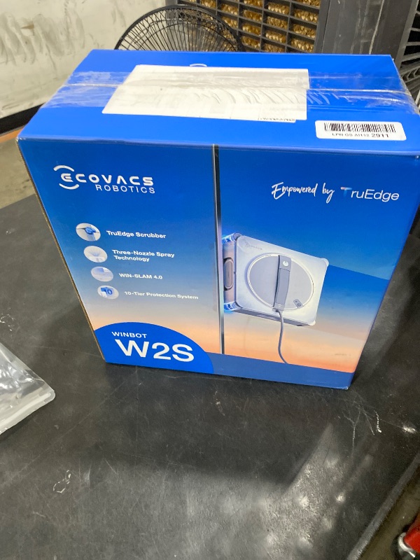 Photo 1 of ECOVACS WINBOT W2S Window Cleaning Robot, Intelligent Edge-to-Edge Cleaning with TruEdge Scrubbers, 3 Water Nozzles, 10-Level Safety System, Win-SLAM 4.0 Route Planning, Even Climbing System