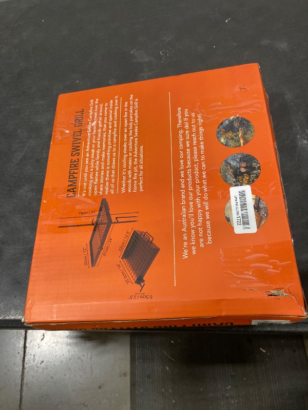 Photo 1 of Adventure Seeka 24" Heavy Duty Folding Campfire Grill, Compact Swivel Grill Design, Food-Safe Cooking Surface, Grate & Griddle for Campfire Cooking, Australian Owned