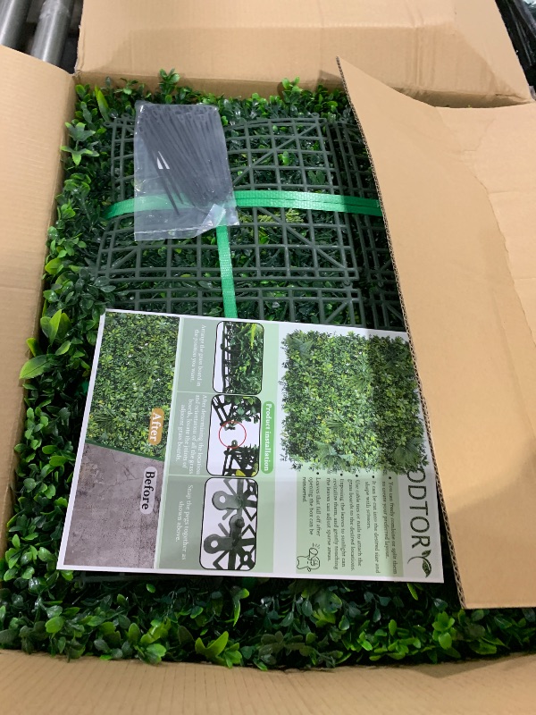 Photo 1 of ODTORY Artificial Greenery Wall Panels - 20"x 20" 12P Privacy Screen Fence