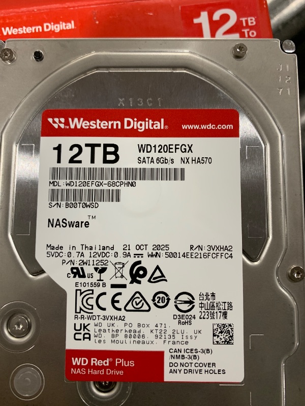 Photo 1 of Western Digital 12TB WD Red Plus NAS Internal Hard Drive HDD