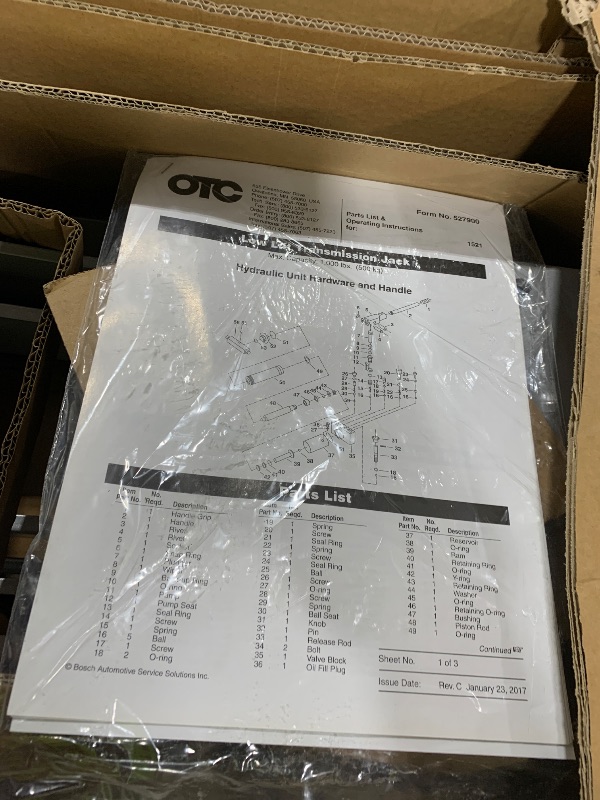 View 4 of OTC 1521A 1,000 lb. Low-Lift Transmission Jack