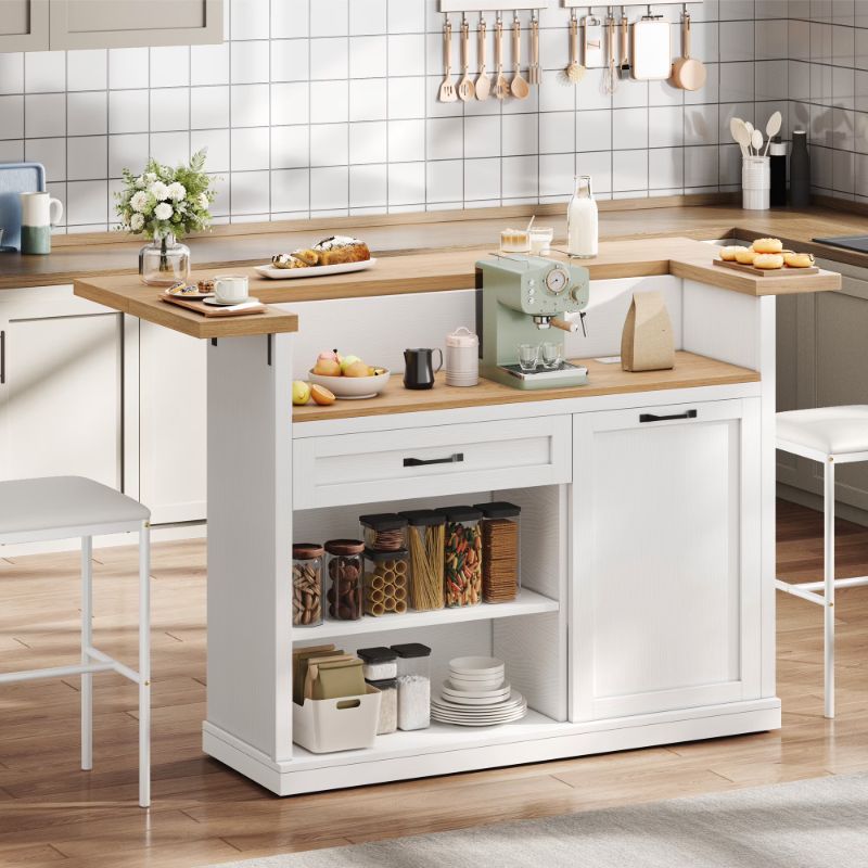 Photo 1 of (INCOMPLETE SET) Homiflex Roman Kitchen Island F003 White
