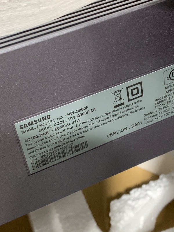 Photo 1 of Samsung Q-Series Soundbar HW-Q900F 7.1.2ch Wireless Dolby Atmos
