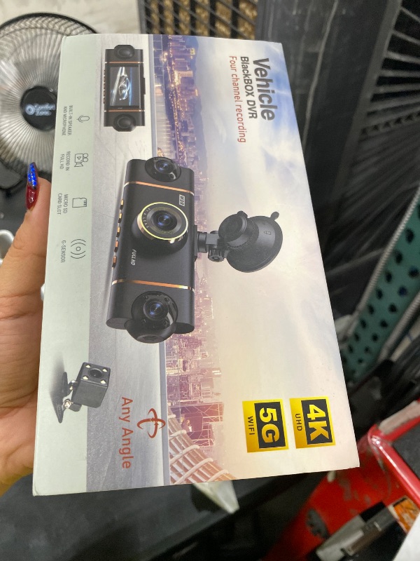 Photo 1 of XYGCACO 4K+1080P*3 FHD Car Camera, 4 Channel 360° Dash Cam Front Rear Inside & Left Right, 5GHz WiFi & App Control, 24H Parking Mode, G-Sensor, 8 IR Lamps Night Vision, Loop Recording, Gold