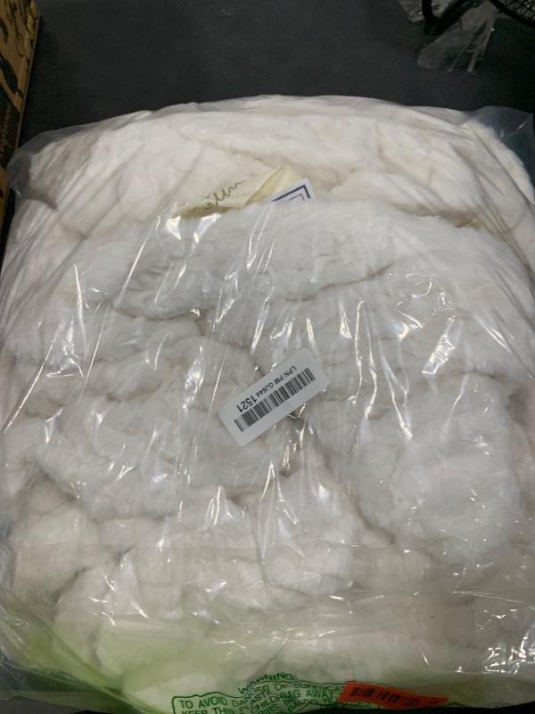 Photo 1 of BATTILO Soft Ivory Faux Fur Throw Blanket for Couch, 50"x60", Double Side