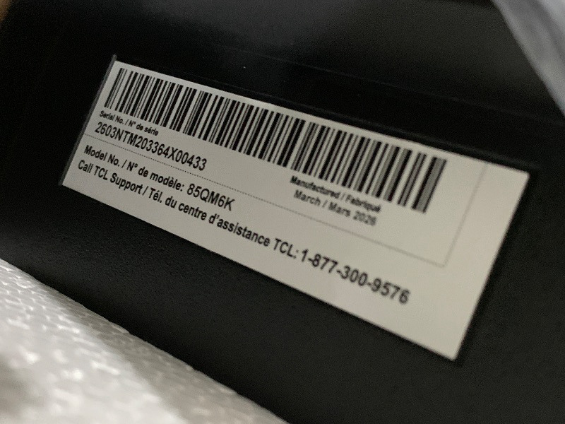 Photo 1 of TCL 85 Inch Class QM6K Series | Mini LED QLED 4K HDR | 85QM6K, Latest Model | 120HZ-144HZ High Brightness Smart Google TV Dolby Atmos Onkyo Audio | Voice Remote Alexa Gaming Streaming Television