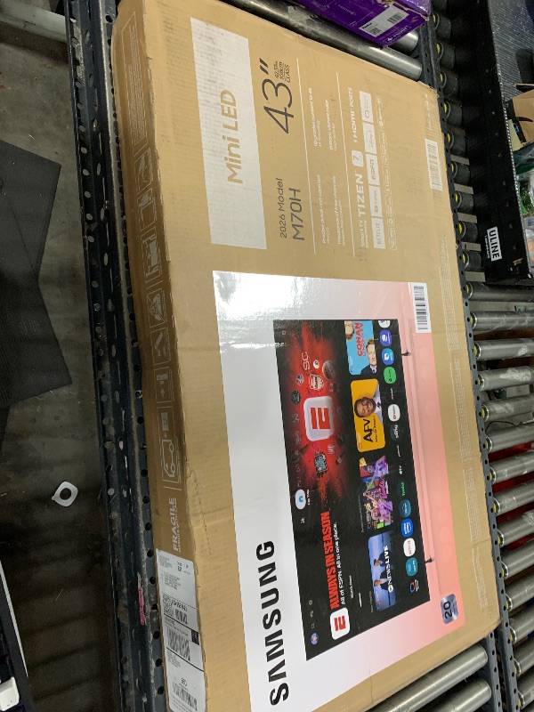 Photo 1 of (broken screen) Samsung 43-Inch Class M70H Series, Mini LED, 4K, Smart TV, 2026 Model