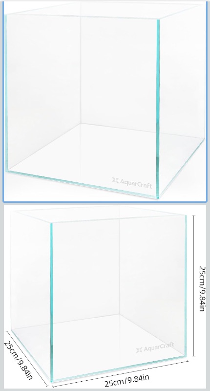 Photo 1 of 4.1 Gallon Rimless Aquarium, Ultra Clear Low Iron Cube Tank
6mm low iron glass, 10 x 10 x 10 in cube design for aquascaping, betta fish, shrimp tanks and planted se