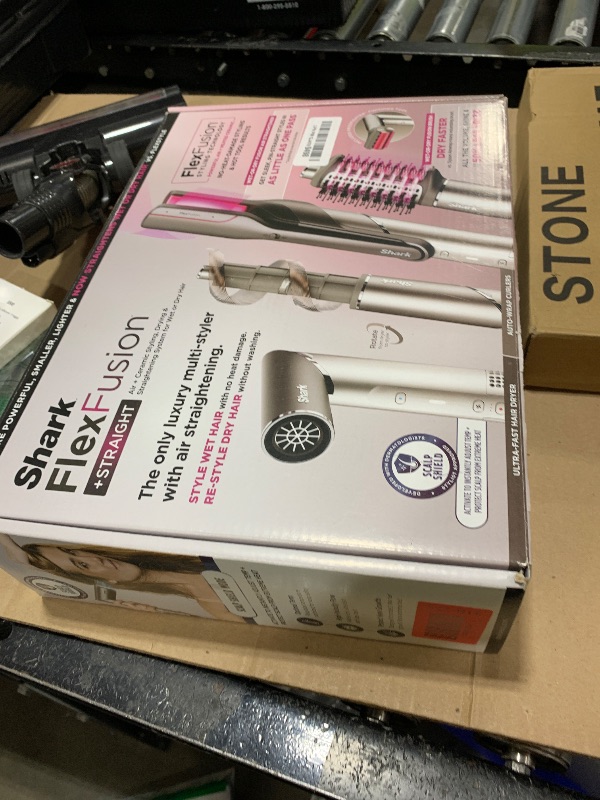 Photo 1 of Shark FlexFusion Ceramic Air Styler, Straightner, Metallic Mist, HD651S