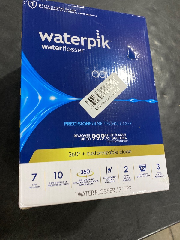 Photo 1 of Waterpik Aquarius Countertop Water Flosser with 10 Settings, 7 Tips, Gray