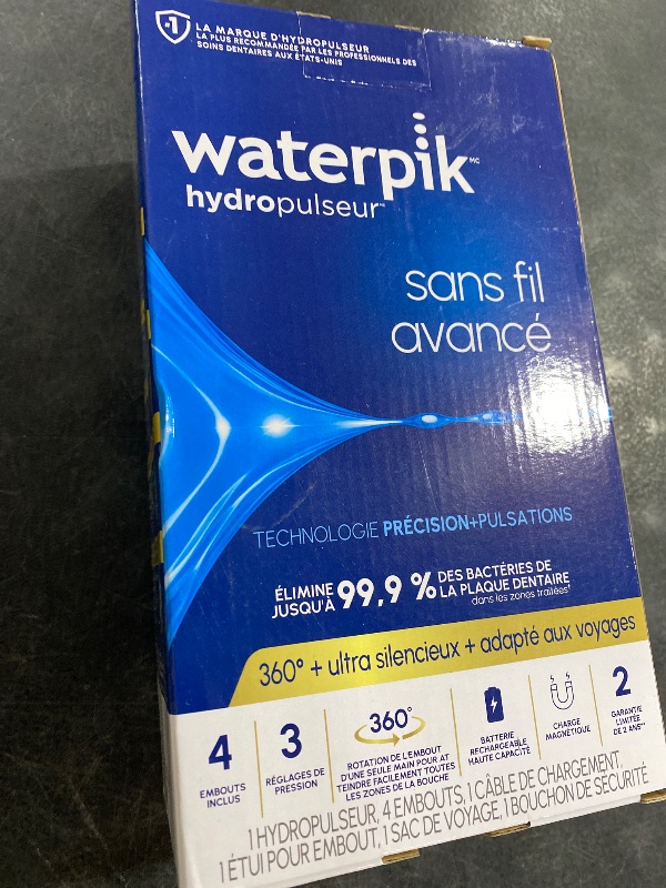 Photo 1 of Waterpik Cordless Advanced Portable Water Flosser, Rechargeable, White