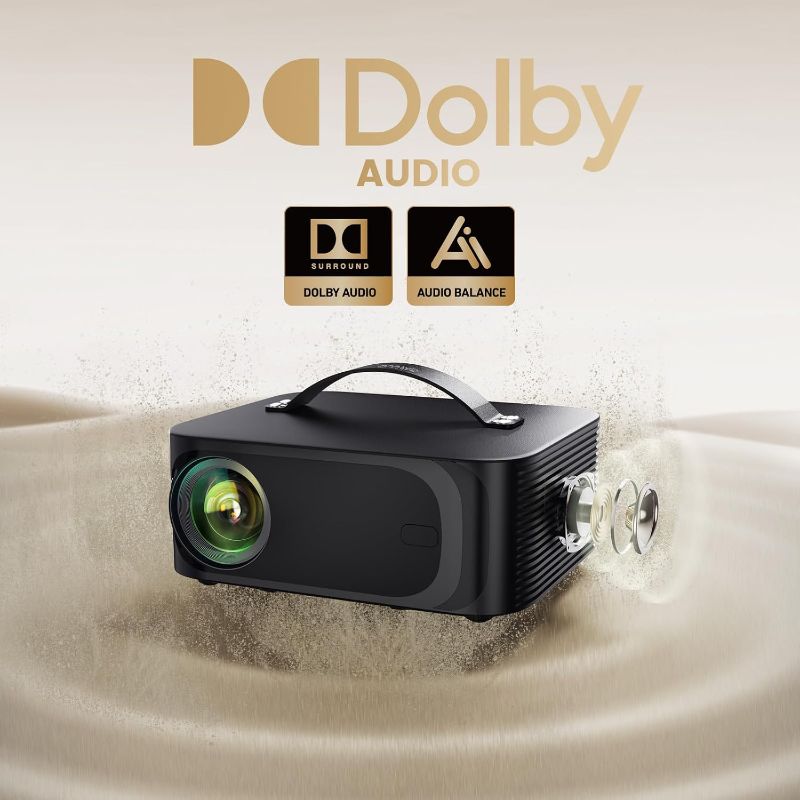 Photo 1 of ONOAYO Outdoor-Projector-4K with E-Focus, Dolby Audio, Built-in Apps, Black
