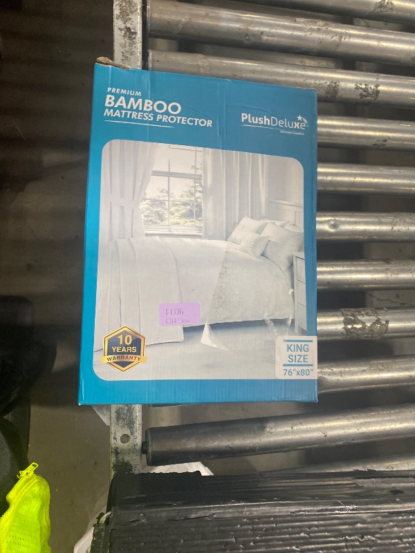 Photo 1 of PlushDeluxe Bamboo Waterproof Mattress Protector, King