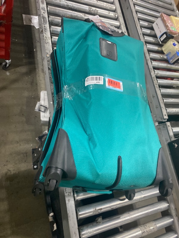 Photo 1 of SWISSGEAR Sion Softside Expandable Spinner Luggage Durable Lightweight Travel Suitcase, Teal, Checked-Large