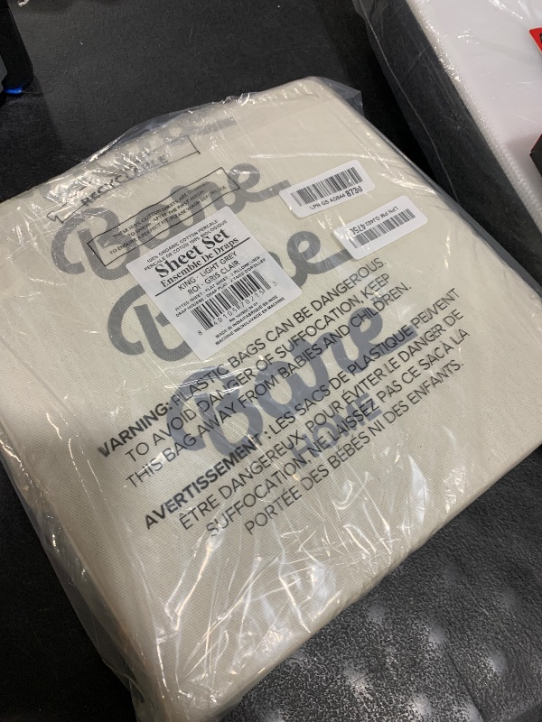 Photo 1 of Bare Home Organic Cotton Percale King Sheet Set - Light Grey