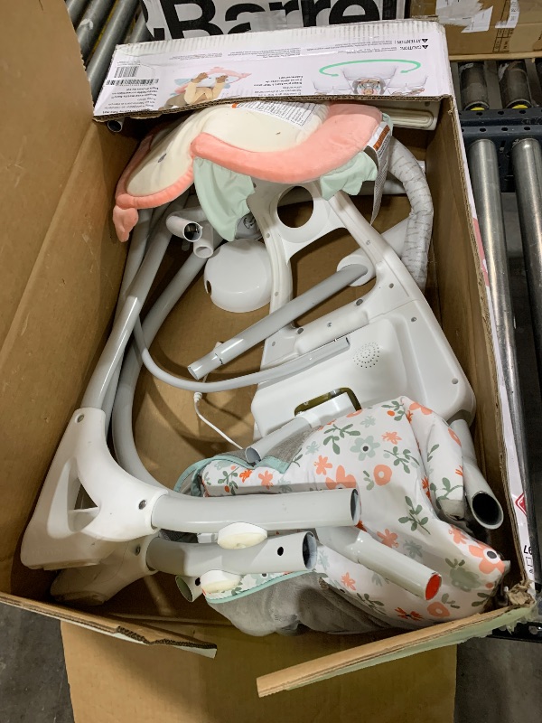 Photo 1 of Ingenuity InLighten 5-Speed Baby Swing - Swivel Infant Seat, 5 Point Safety Harness, Nature Sounds, Lights - Nally Owl