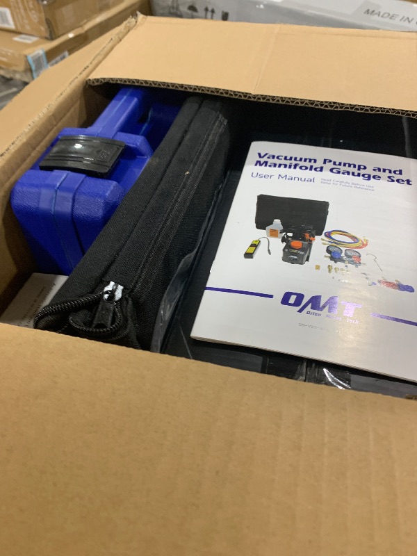 Photo 1 of OMT 4 CFM AC Vacuum Pump and Gauge Set for R454B R1234yf R32 R410a