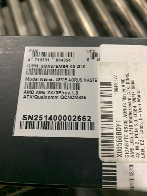Photo 1 of AORUS X870E MASTER AM5 DDR5 Motherboard