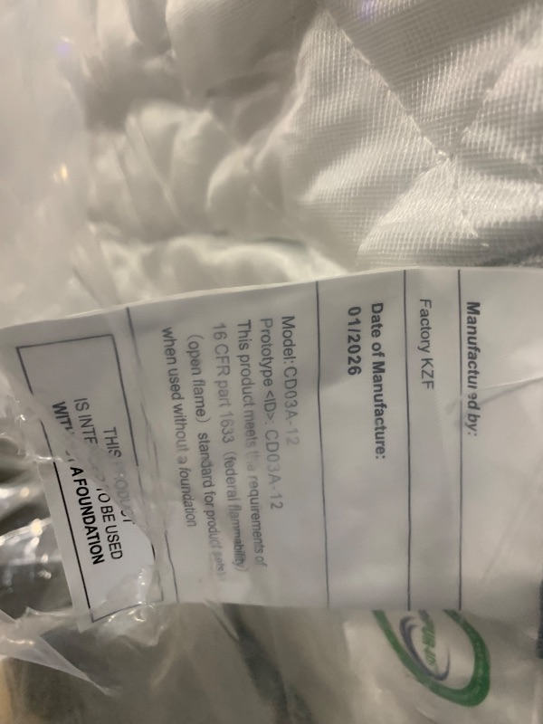 Photo 1 of KOULABR Z | 12 Inch Full Size Mattress | Medium Firm