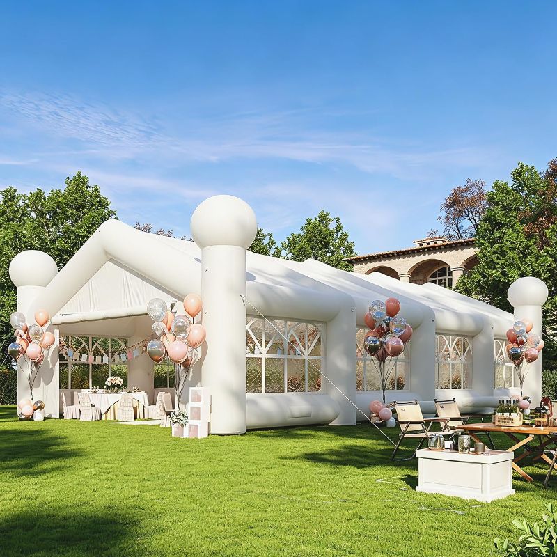 Photo 1 of OneBlis Party Tent 20x40Ft, Inflatable Type with Blower, Outdoor Canopy Gazebo, Heavy Duty Large Event Shelter, Quick Installation in 5 Minutes, for Wedding...
