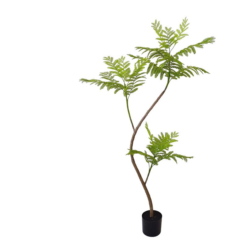 Photo 1 of AfanD Artificial Jacaranda mimosifolia Tree, 7ft Tall Fake Plants Artificial Umbrella Plants for Indoor, Fake Trees for Office Home Living Room Floor Patio Greening Porch Decor