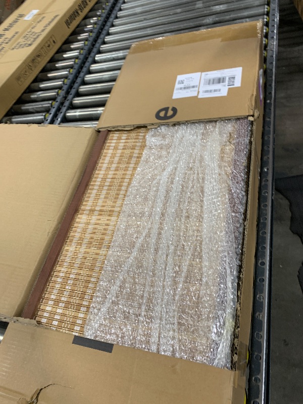 Photo 1 of Furnnylane 8 Panel Bamboo Room Divider - Natural Brown 5.6 ft Tall Folding Privacy Screen, Freestanding Partition Wall for Room Separation (67" H x 122.8" W)