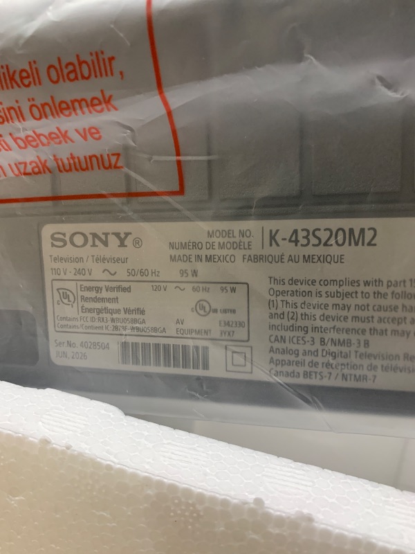Photo 1 of Sony BRAVIA 43" LED 4K HDR Smart Google TV