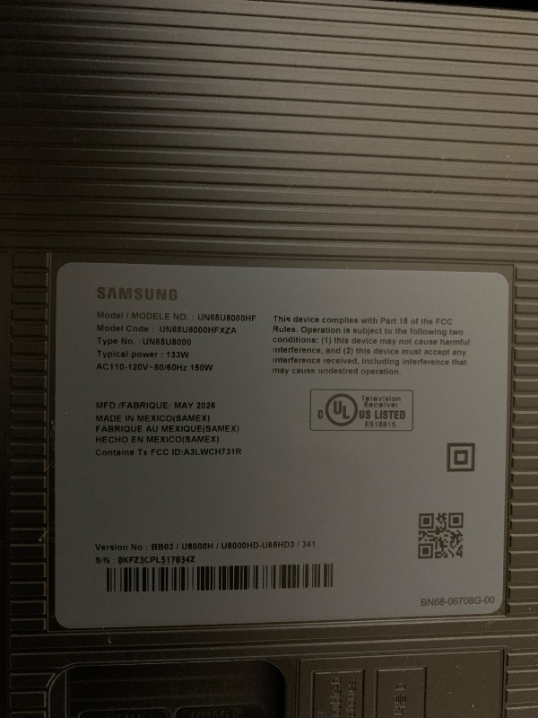 Photo 1 of Samsung 65-Inch Crystal UHD 4K Smart TV (2026 Model)