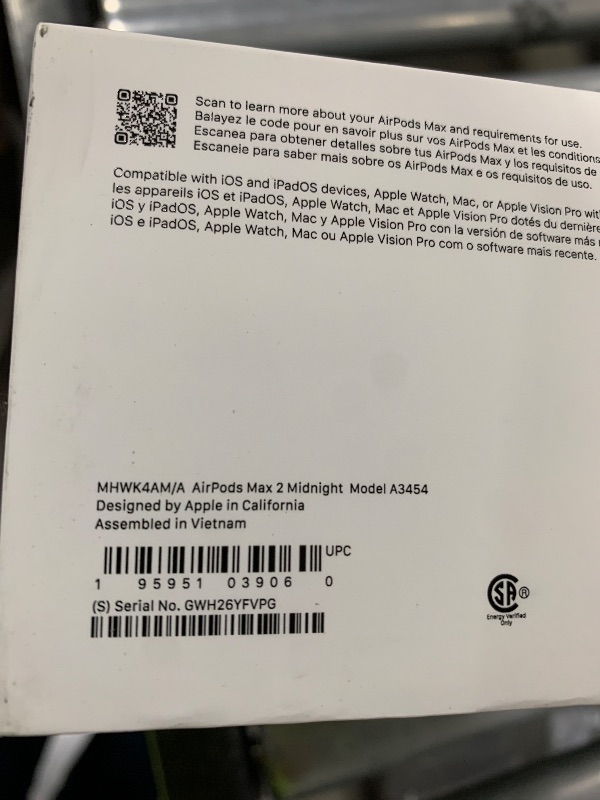 Photo 1 of Apple AirPods Max 2 Wireless Over-Ear Headphones, Active Noise Cancellation, Adaptive Audio, Personalized Spatial Audio, Live Translation, Bluetooth Headphones for iPhone – Midnight
