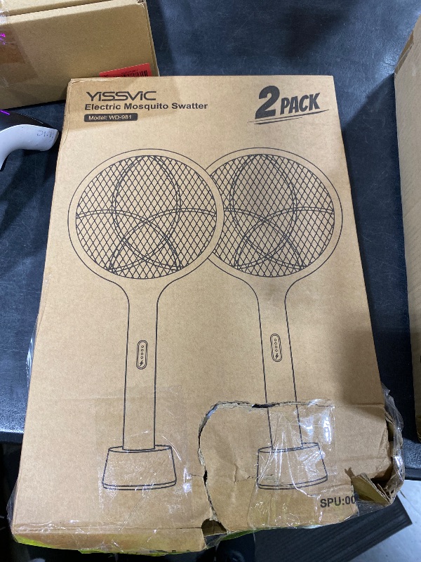 Photo 1 of YISSVIC Electric Fly Swatter 4000V Bug Zapper Racket Dual Mode (2, White)