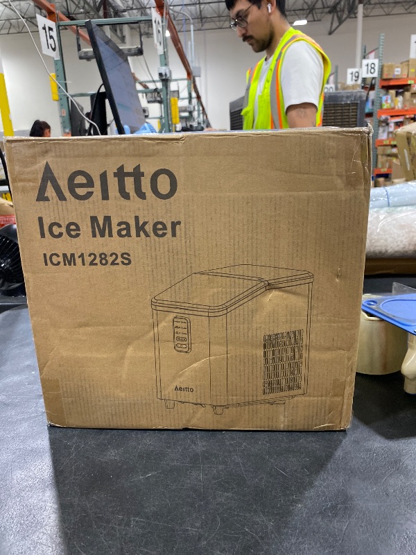 Photo 1 of Aeitto Ice Maker Countertop 26lbs/24H, Ice Machine 8 Ice Cubes Ready in 6 Mins, 2 Sizes of Bullet Ice Portable Ice Makers with Basket & Scoop, Auto Self-Cleaning for Home/Kitchen/Office Stainless