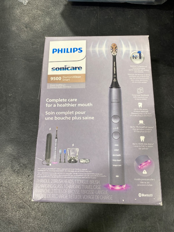Photo 1 of Philips Sonicare DiamondClean 9500 Electric Toothbrush 3 Brush Heads, Gray