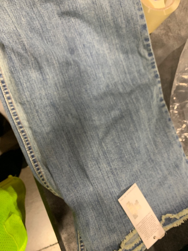 View 2 of Kimes Ranch Women's Olivia Casual Western High Rise Waist Stove Pipe & Wide Leg Raw Hem Light Wash Denim Jeans, 12-30