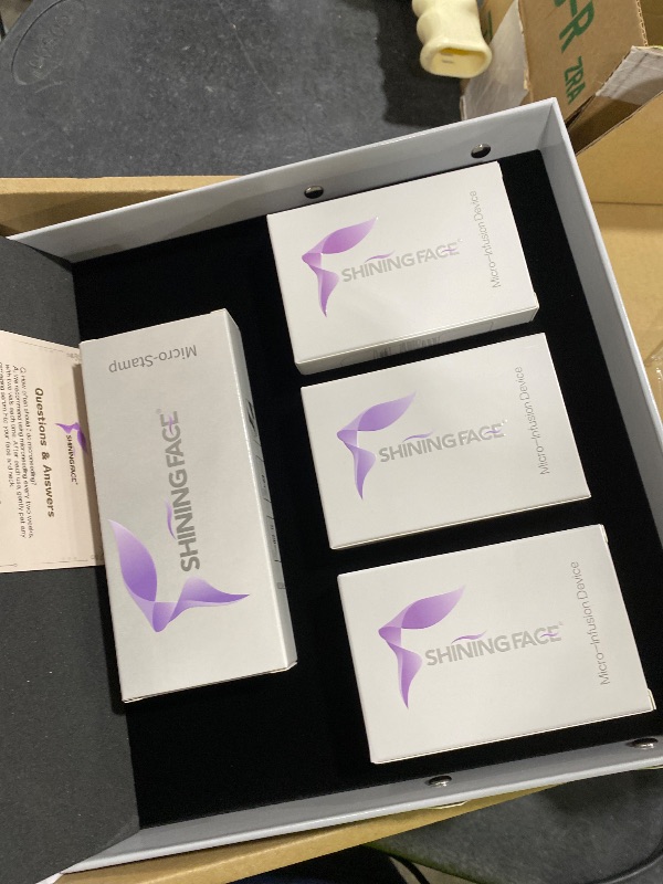 Photo 3 of Micro Infusion System for Face & Neck-Micro Infusion Kit to Leave Skin Firmer & Smoother-0.25mm Facial Stamp with Collagen & Hyaluronic Acid Serum for At Home Glow and Anti-aging-2 Month Supply