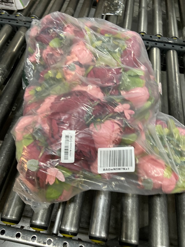 Photo 1 of NUPTIO Artificial Peony Flower Balls (Pink & Dark Red)