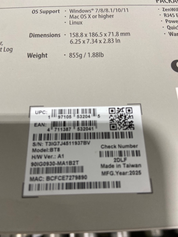 Photo 1 of ASUS ZenWiFi BT8 WiFi 7 Mesh Router - Tri-Band, 5.9k sq. ft., 14 Gbps (2PK)