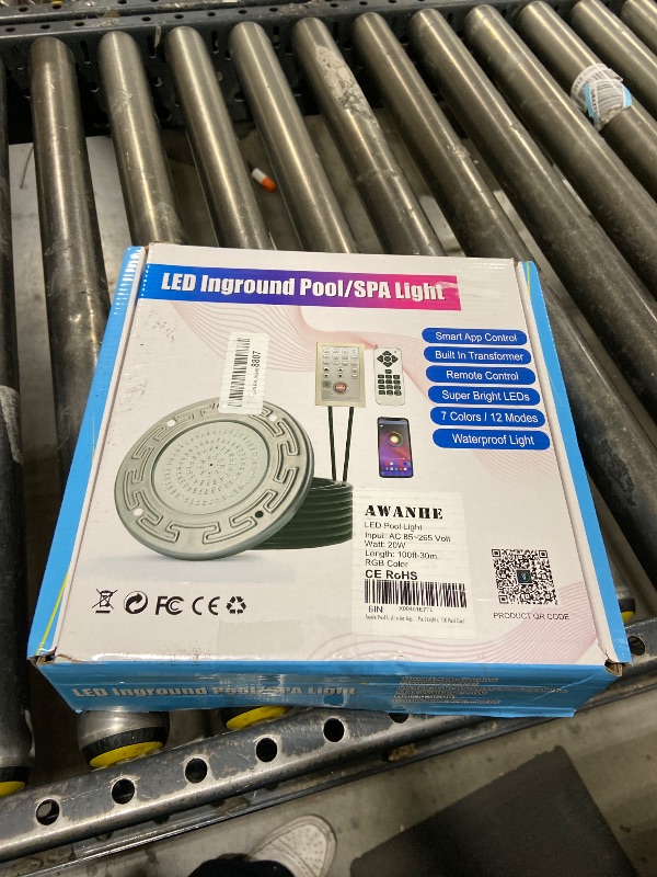Photo 1 of Awanhe Pool Lights for Inground Pool, 20W 6 Inch LED Inground Pool Light with Controller, Remote and APP Control for Wet Niche, Color Changing Underwater Swimming Pool Lights with 100 Foot Cord