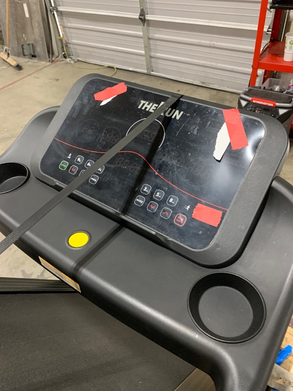 Photo 1 of THERUN Home Treadmill with Incline 12% Auto Adjust, 3.0 HP Treadmill with LED Strip, Heart Rate Monitoring Incline,16.5" Wider Running Belt