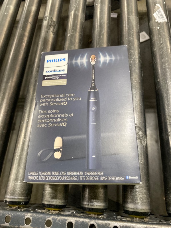 Photo 1 of Philips Sonicare DiamondClean 9900 Prestige Electric Toothbrush - with SenseIQ Technology and Advanced AI App, 5 Brushing Modes, 3 Intensity Levels, Charging Travel Case,Midnight Blue, Model HX9990/12