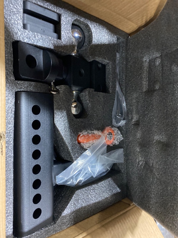 Photo 1 of Adjustable Trailer Hitch for 2 inch Receiver, 2'', 2-5/16'' Heavy Duty 360° Rotating Tow Hitches with D-Shackle, 12,000 lbs GTW, with 2 Anti-Theft Security Lock 4 Silencer Pads