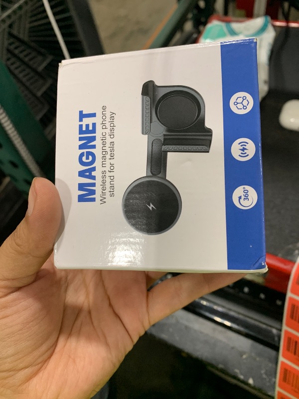Photo 1 of Tesla Car Mount Charger, [Heat Restriction] [LED RGB HandsFree] Wireless Car Phone Holder Charger, Magnetic Phone Holders for Your Car for Tesla Model Y/3/S/X Screen for 17/16/15/14/13/12 Series