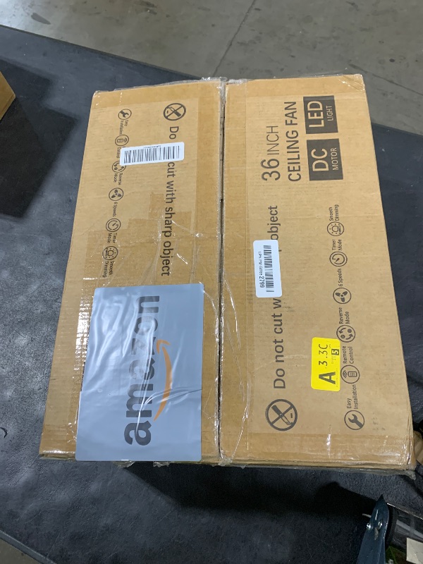 Photo 1 of MISSING FAN BLADES -------------------------------Dolavast Ceiling Fans with Lights and Remote, 36 Inch Ceiling Fan with Light, Low Profile, Reversible, Dimmable LED, Flush Mount, Quiet, DC Motor, Nickel Ceiling Fan for Bedroom, Kitchen, Dining Room