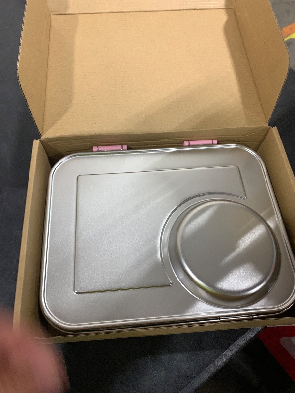 Photo 1 of Stainless Steel Bento Box Kids Adult with 8oz Soup Thermo, 3 Compartments Metal Bento Lunch Box with Insulated Food Jar,Lunch Box Container Sauce Cup for School,BPA-Free(Pink)