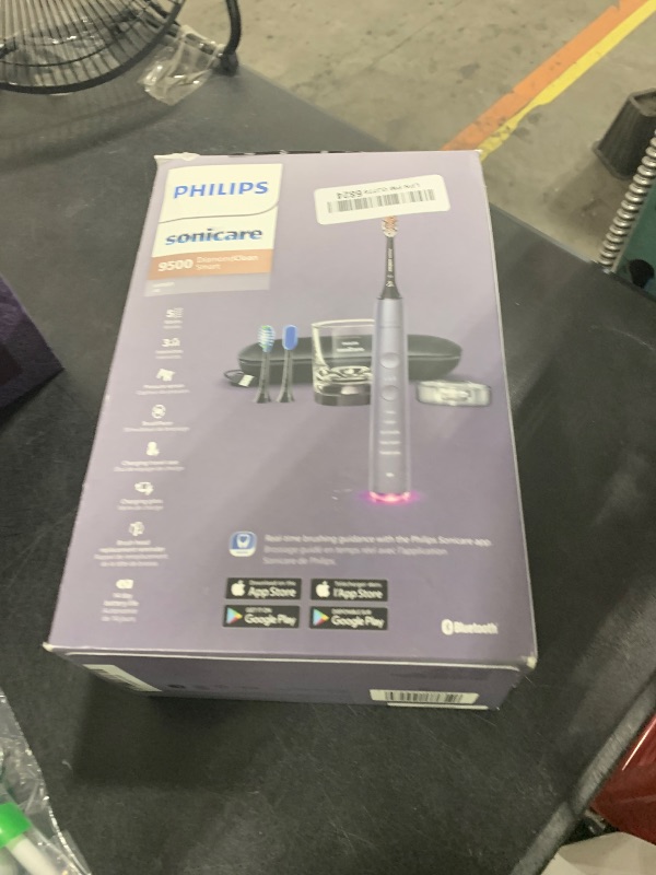 Photo 1 of Philips Sonicare DiamondClean Smart 9500 Electric Toothbrush - Sonic Toothbrush with App, Pressure Sensor, 15 Brushing Settings, Replacement Reminder, USB Charging Travel Case, Grey, Model HX9923/41