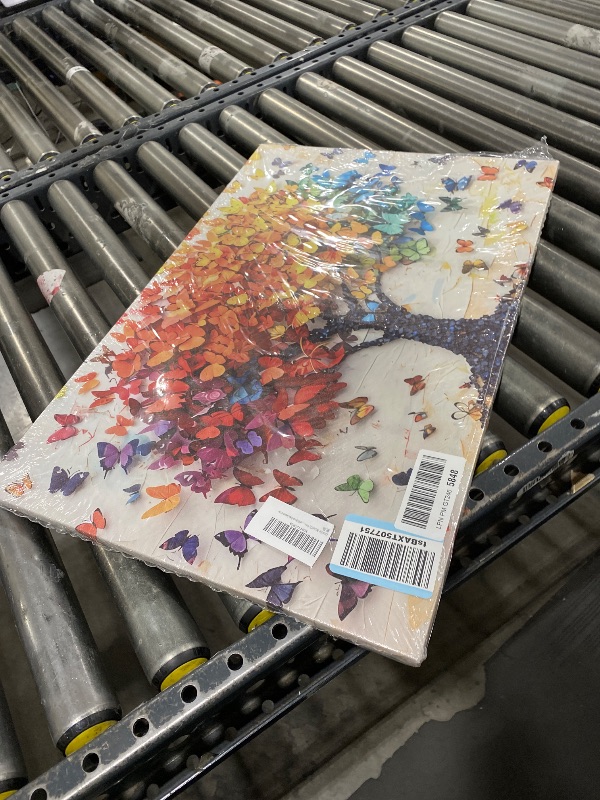 Photo 1 of Colorful Butterfly Tree Canvas Wall Art Tree of Life Canvas Painting Picture Wall Decor Cute Butterfly Picture Poster Print Artwork for Wall Living Room Bathroom Bedroom Home Decoration