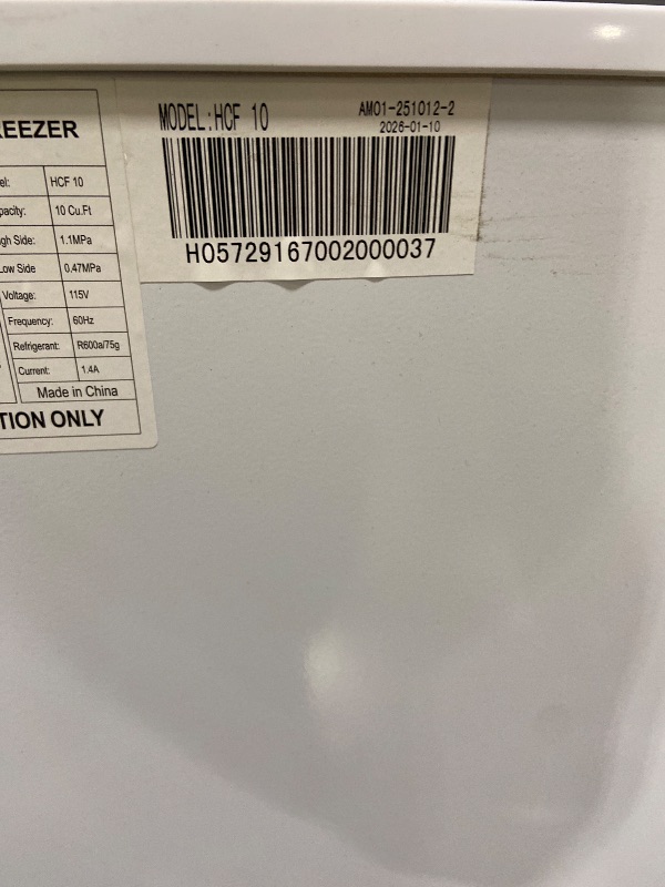 Photo 1 of FOR PARTS, DOES NOT WORK*********** Garvee 9.6 cu ft Solid Top Chest Freezer w/ White Coated Exterior