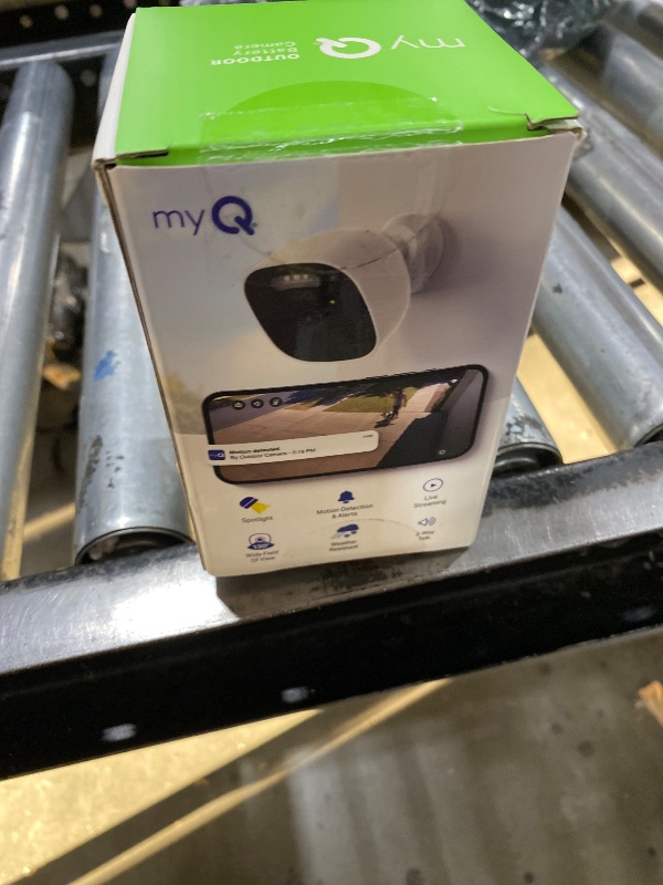 Photo 1 of Chamberlain myQ Outdoor Battery Camera | 2K Camera, Color Night Vision, Spotlight, Motion Alerts, Live View with Two-Way Talk, Wireless, Weather-Resistant, Outdoor, White