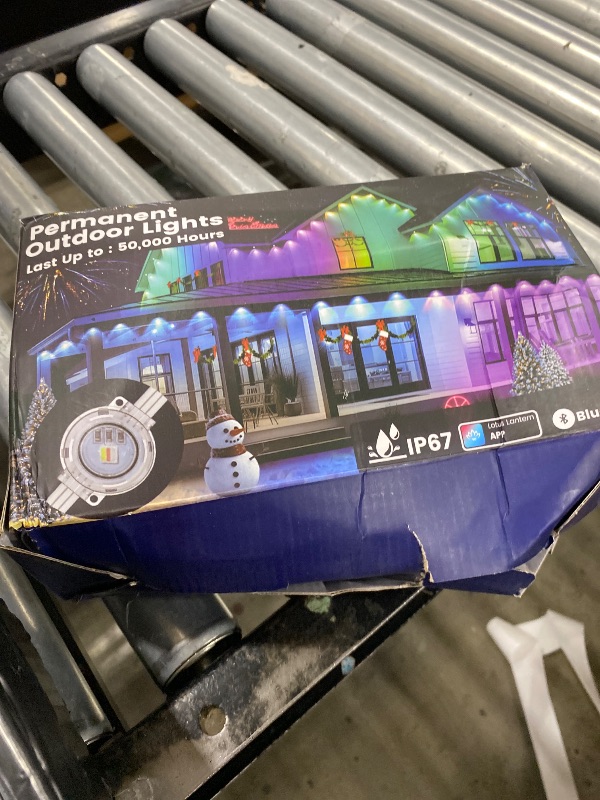 Photo 1 of Sunwuko Permanent Outdoor Lights, 300ft Smart Eave Lights with RGB LED Light, IP67 Waterproof, App Control, DIY RGB Light for House Halloween Decorations